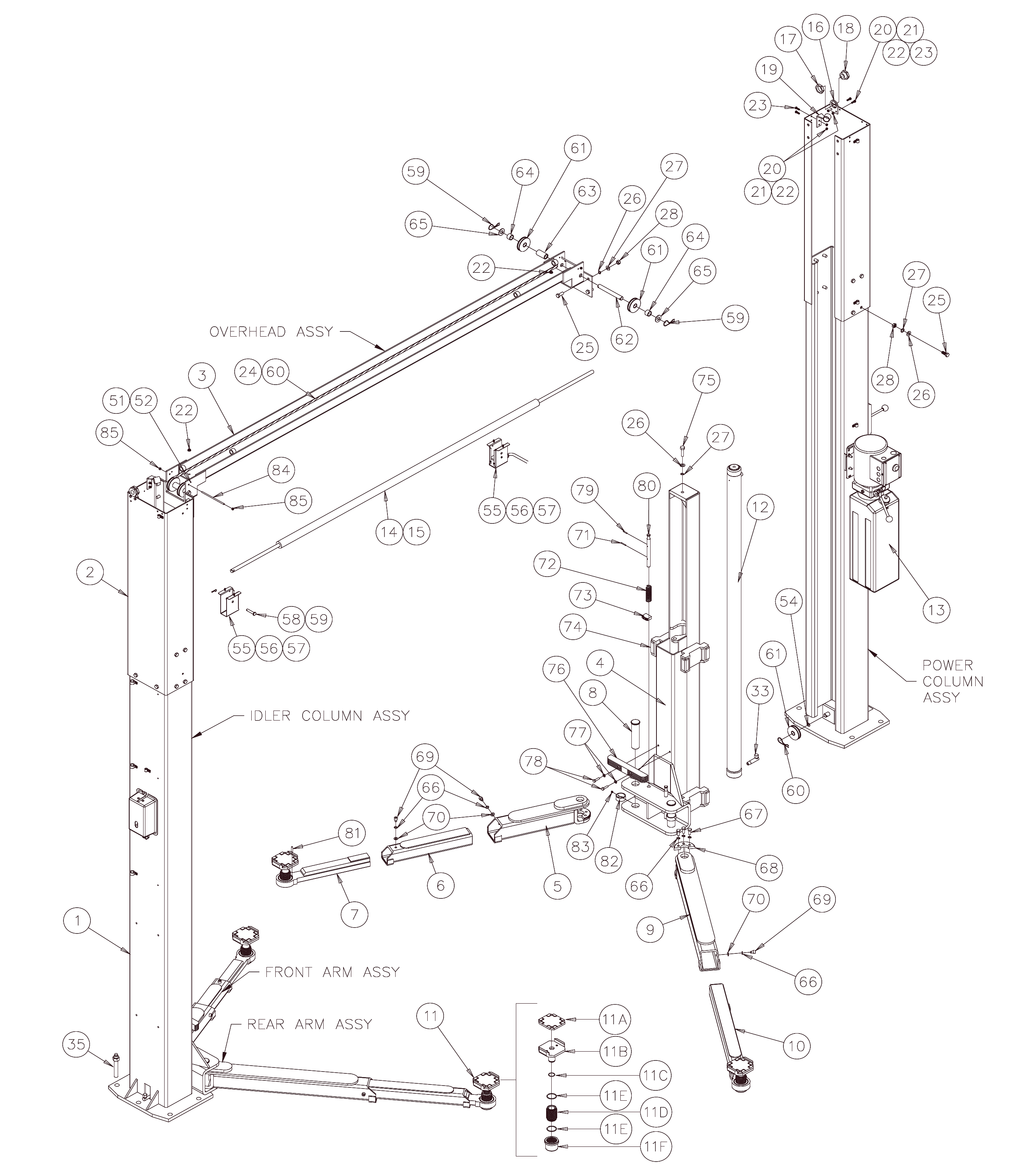 Challenger Lifts LE10 Parts